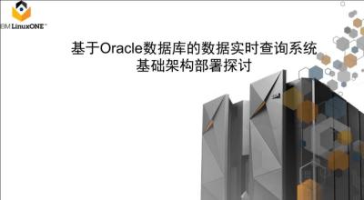 基于Oracle数据库的数据实时查询系统基础架构部署探讨